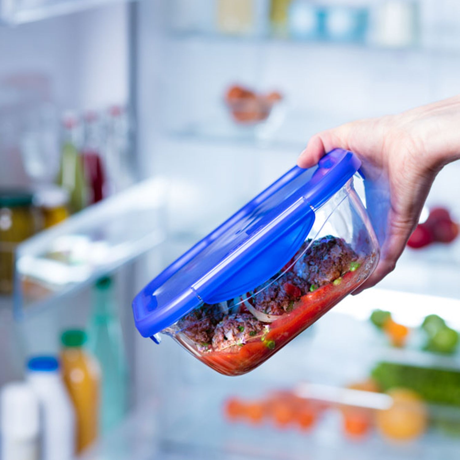 PYREX - Contenitore Rettangolare in vetro con coperchio ermetico Linea Cook & Go 20x15 cm