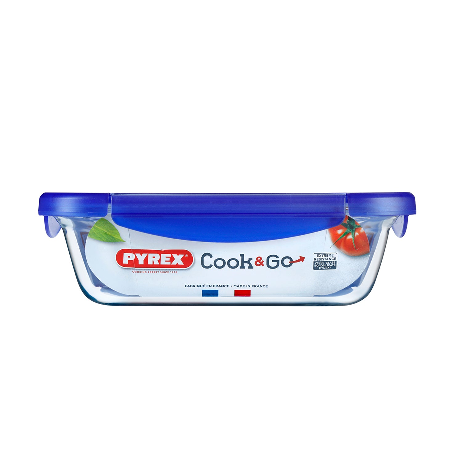 PYREX - Contenitore Rettangolare in vetro con coperchio ermetico Linea Cook & Go 20x15 cm