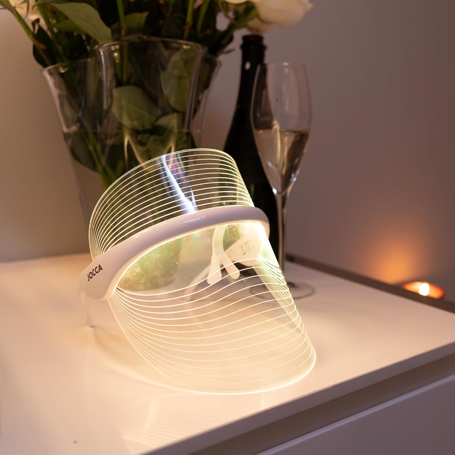 JOCCA - Maschera LED 7 Colori Jocca Beauty - Terapia Luce Viso con Cavo USB (Art. 2798)
