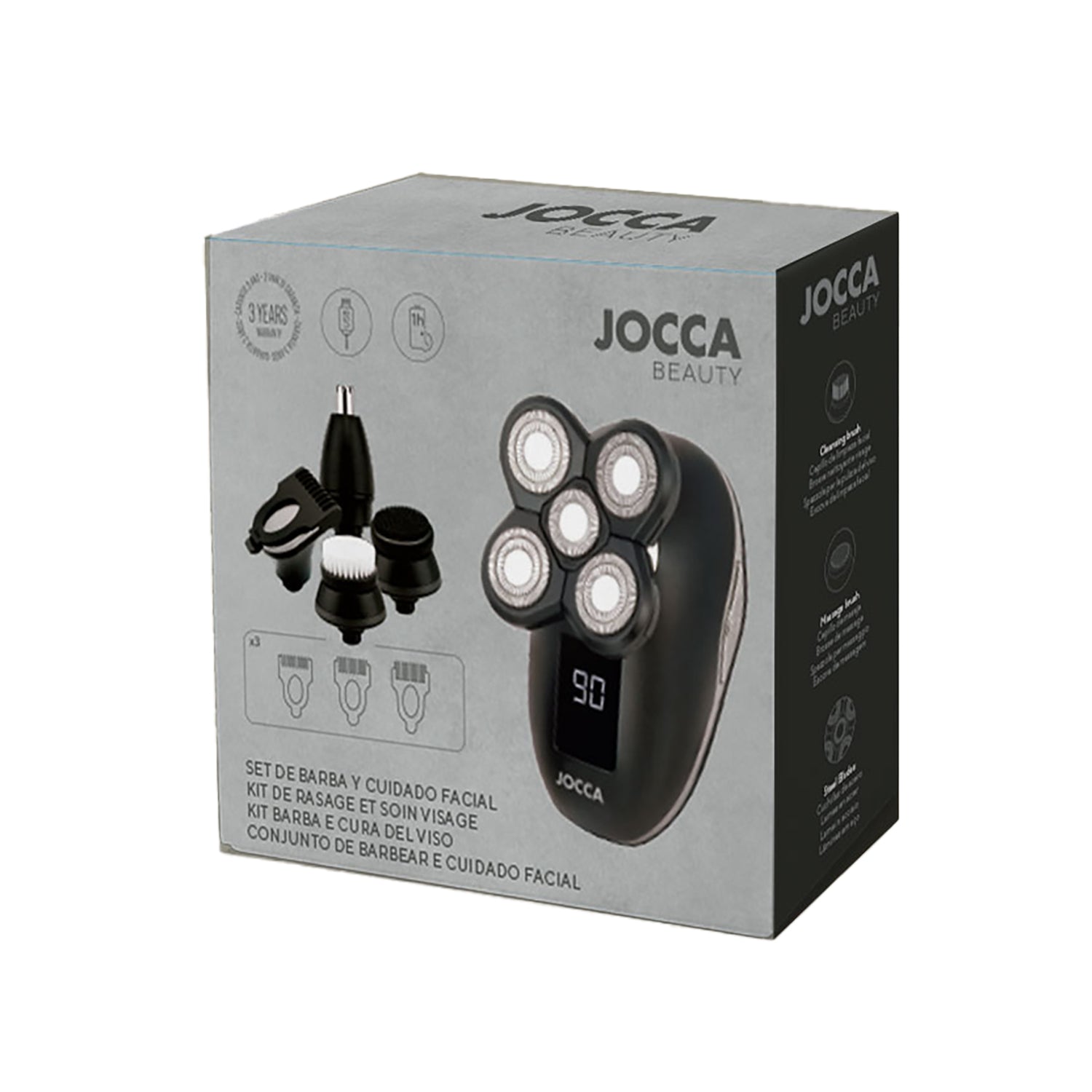JOCCA - Set Barba 5 in 1 Rasoio Elettrico Uomo Ricaricabile