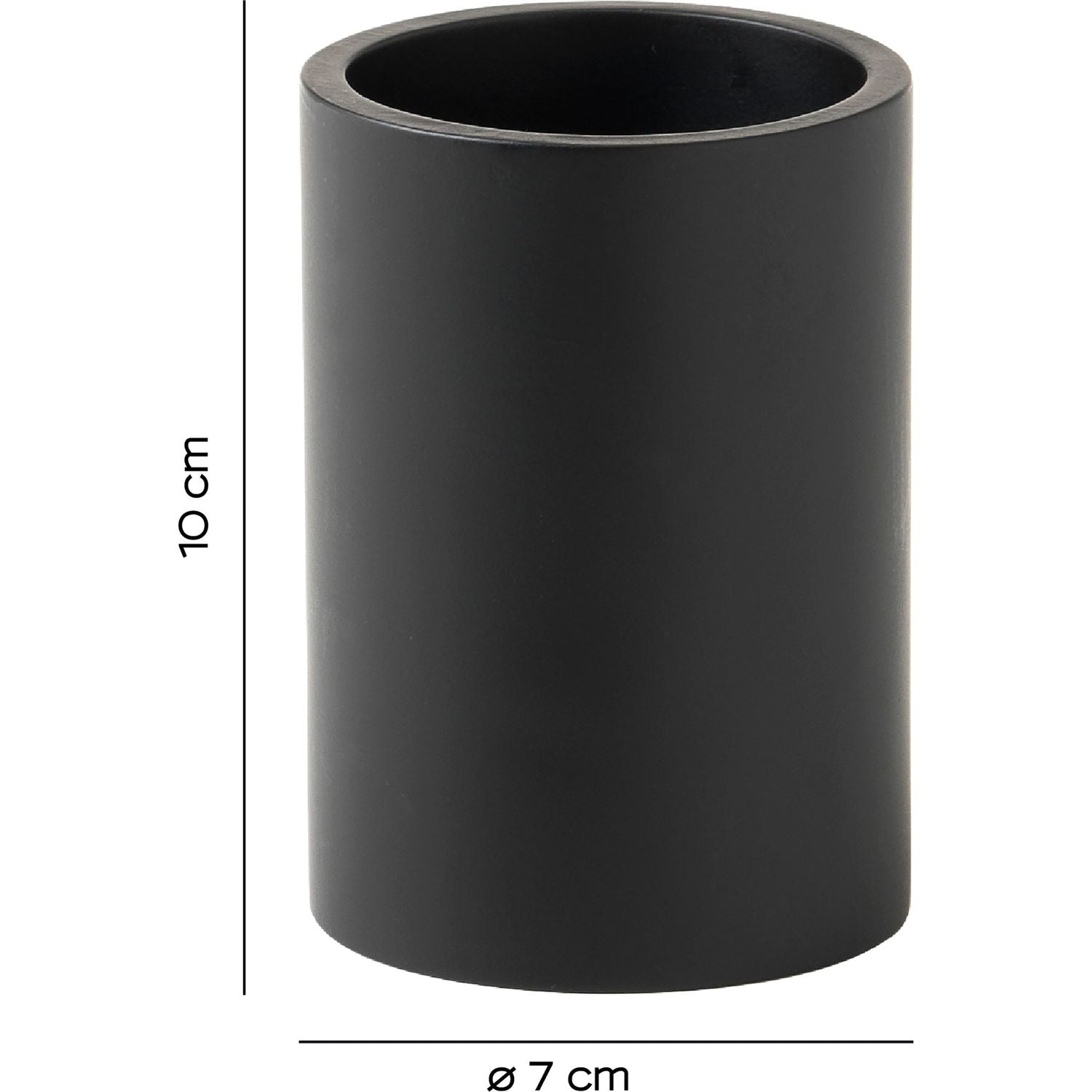 GEDY - Porta spazzolini Brenda Nero matt - h10 x diametro 7 cm