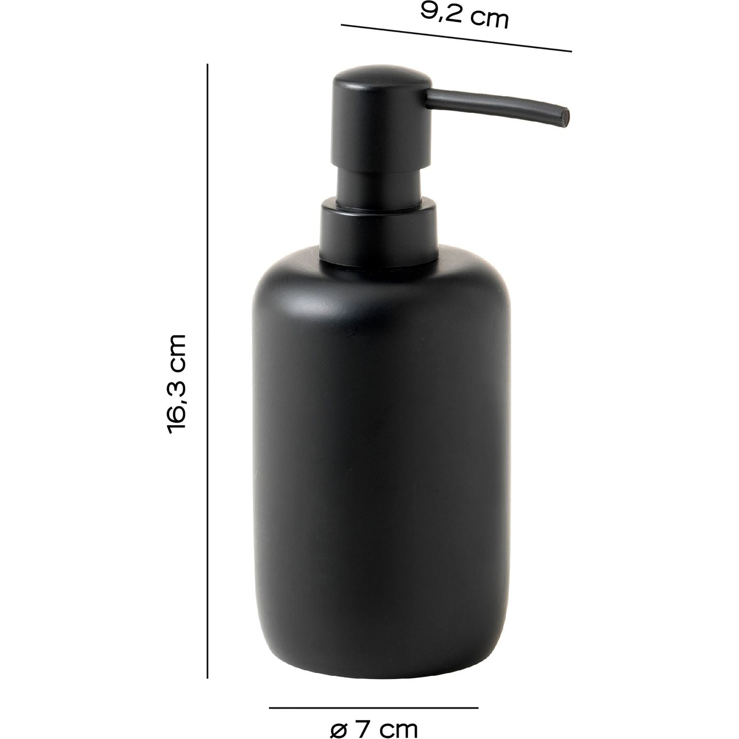 GEDY - Dispenser sapone Brenda Nero matt - h16,3x9,2x7 cm
