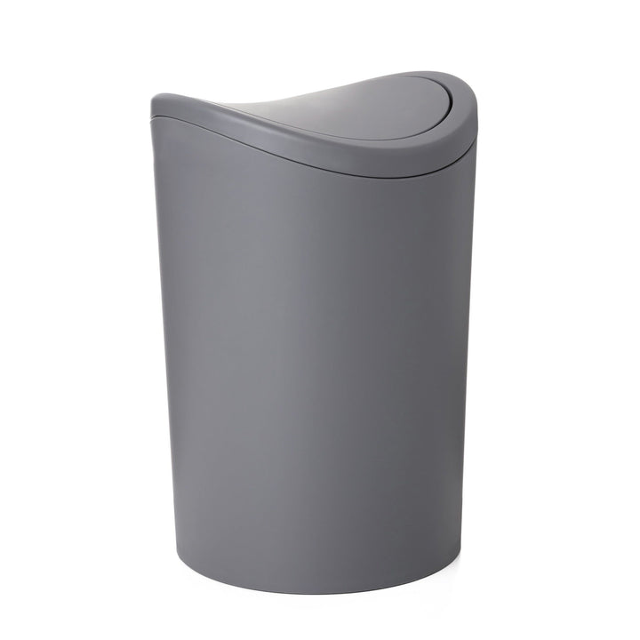 TATAY - Pattumiera Standard con coperchio basculante Grigia 6 litri - h28 cm diametro 19 cm
