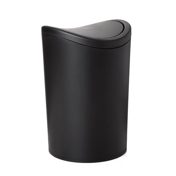 TATAY - Pattumiera Standard con coperchio basculante Nera 6 litri - h28 cm diametro 19 cm