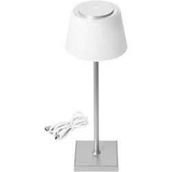 OMEGA - Lampada da tavolo ricaricabile e dimmerabile silver - h30x13x13 cm