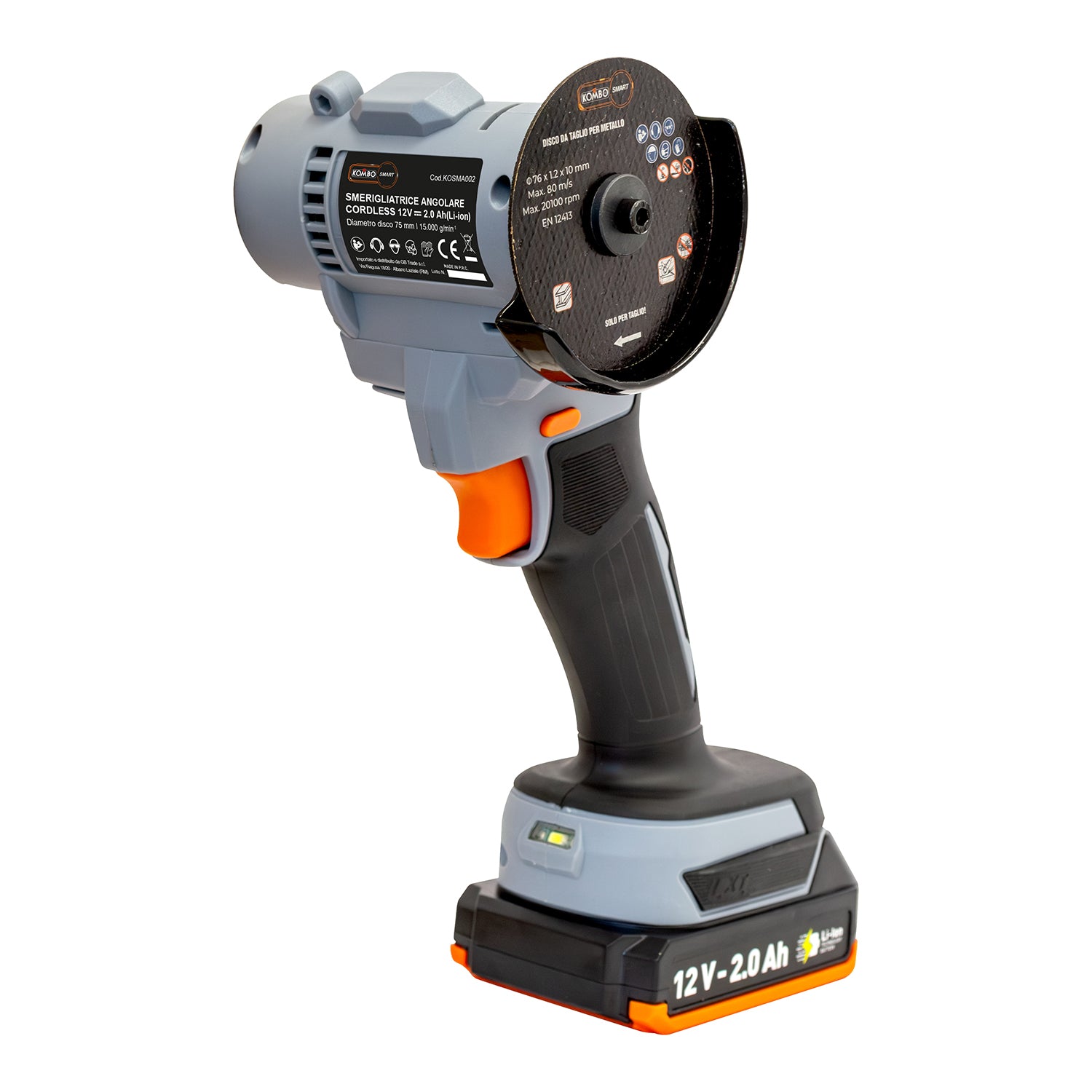 KOMBO - Smerigliatrice Angolare con Batteria Kombo Smart 12V 2.0Ah