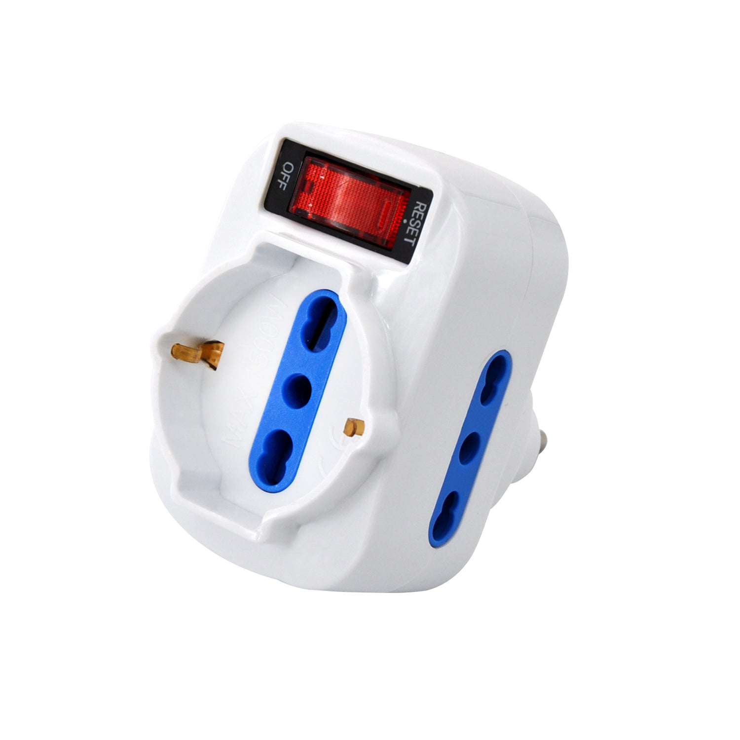 PROPART - Adattatore 3 Posti Rotante con Interruttore 10A