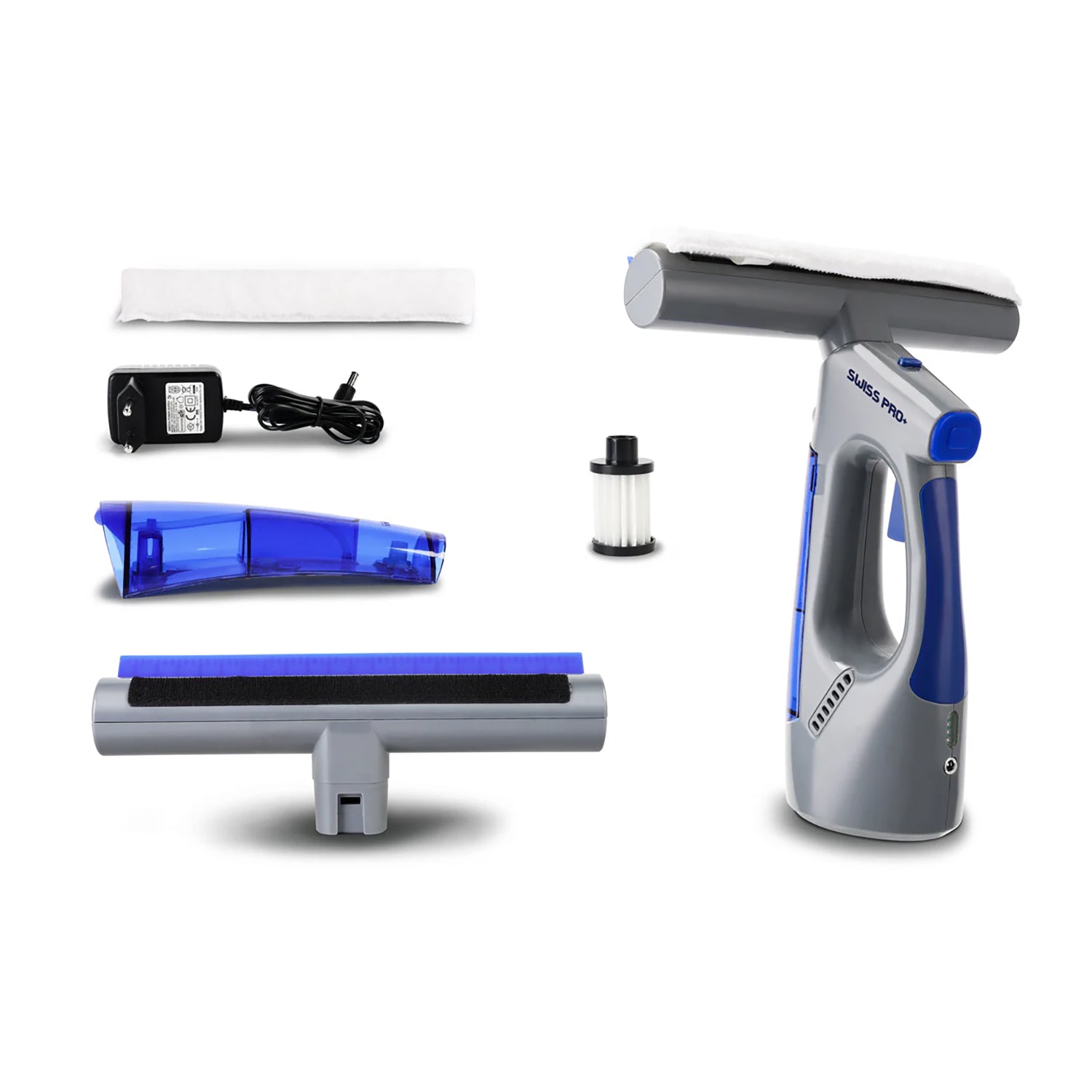 SWISS PRO+ - Aspirapolvere per Finestre 3 in 1 Ricaricabile Senza Fili SP-WIN3.1