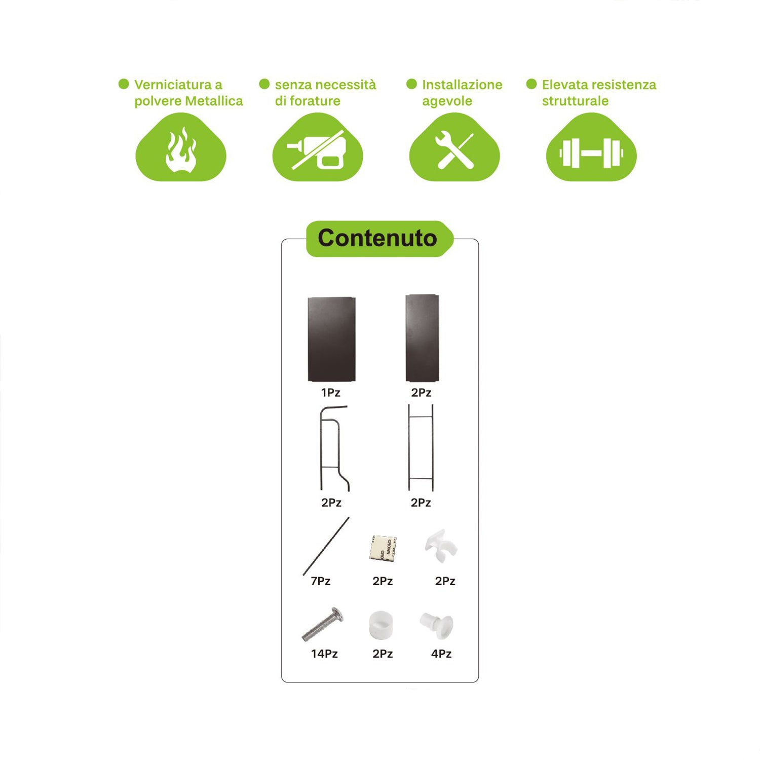 MULIN - Scaffale per Lavatrice Salvaspazio 3 Ripiani in Metallo - h155x65x25 cm