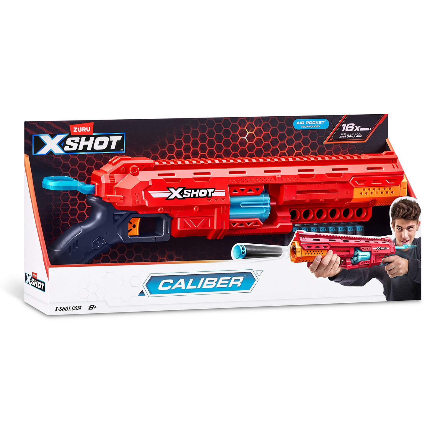 ZURU - XShot Excel Caliber Blaster con 16 Dardi Giocattolo 8+ Anni