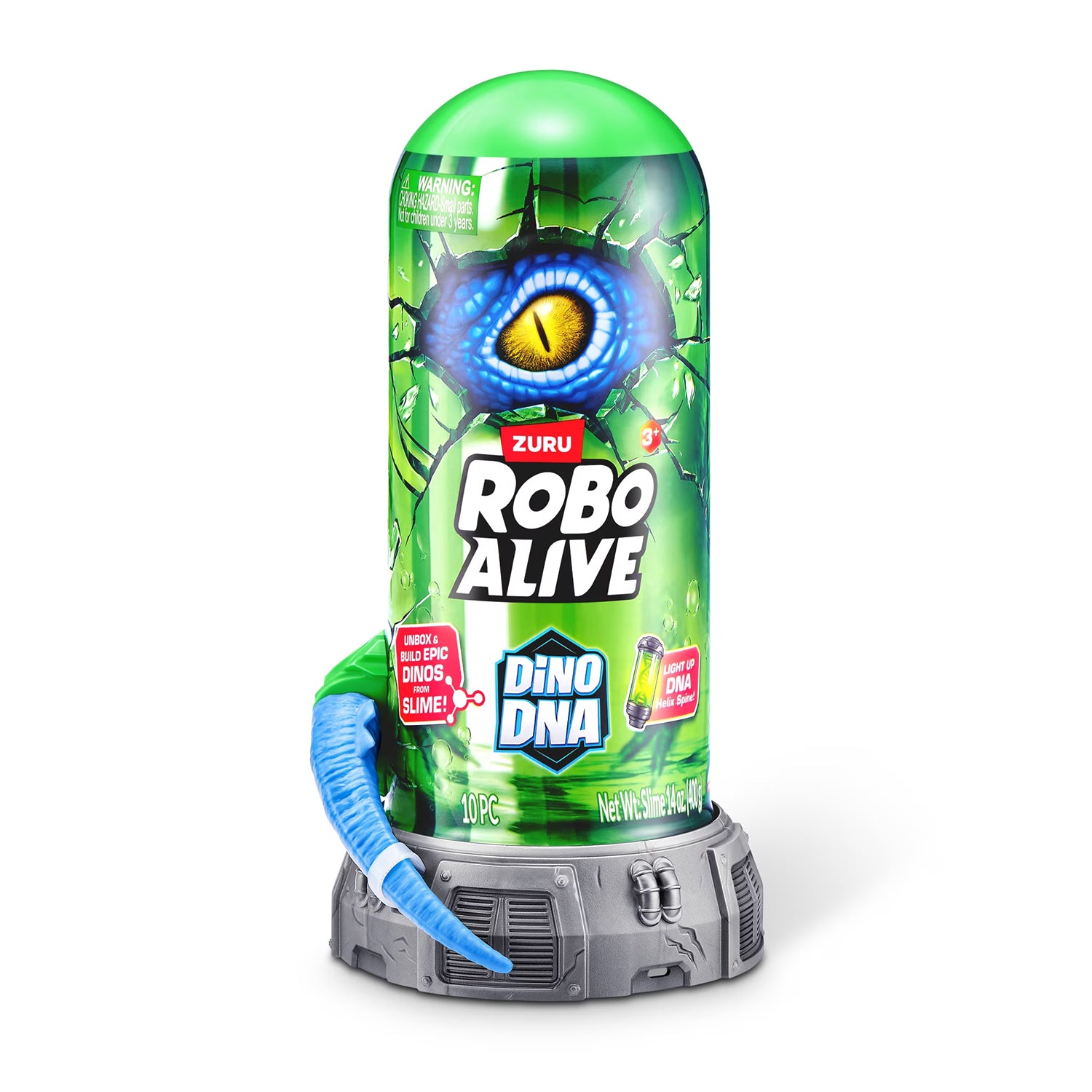 ZURU - Robo Alive Dino DNA Dinosauro con Slime e DNA Luminoso 3+ Anni