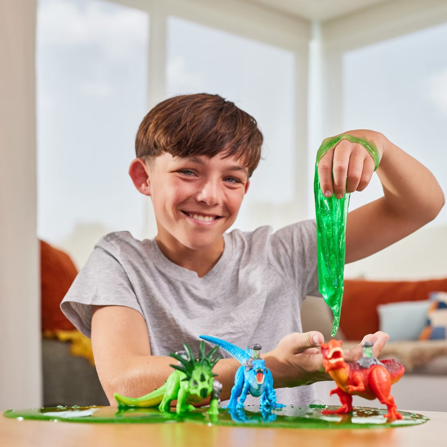 ZURU - Robo Alive Dino DNA Dinosauro con Slime e DNA Luminoso 3+ Anni