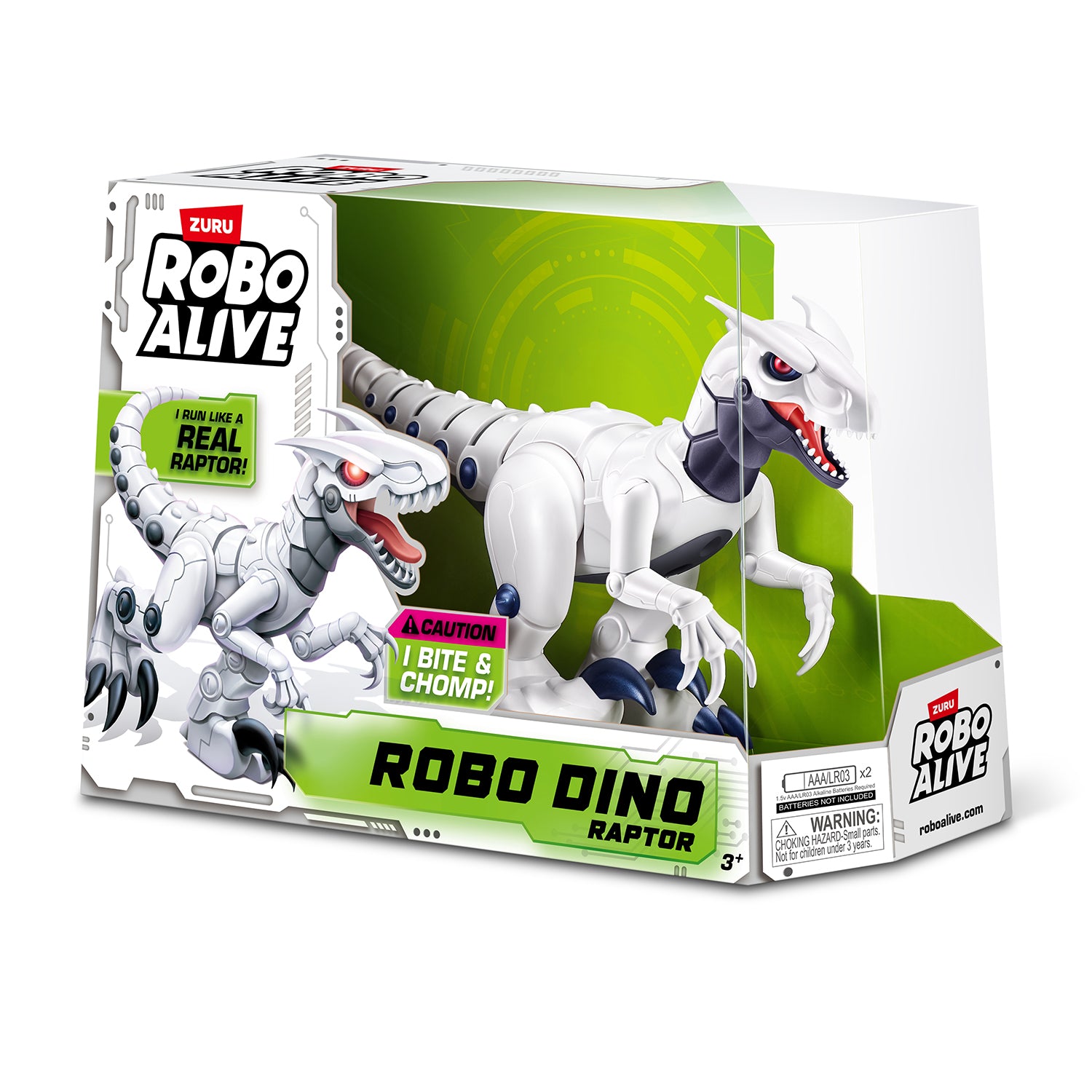 ZURU - Robo Alive Robo Dino Raptor Robotico con Movimento e Morso 3+ Anni