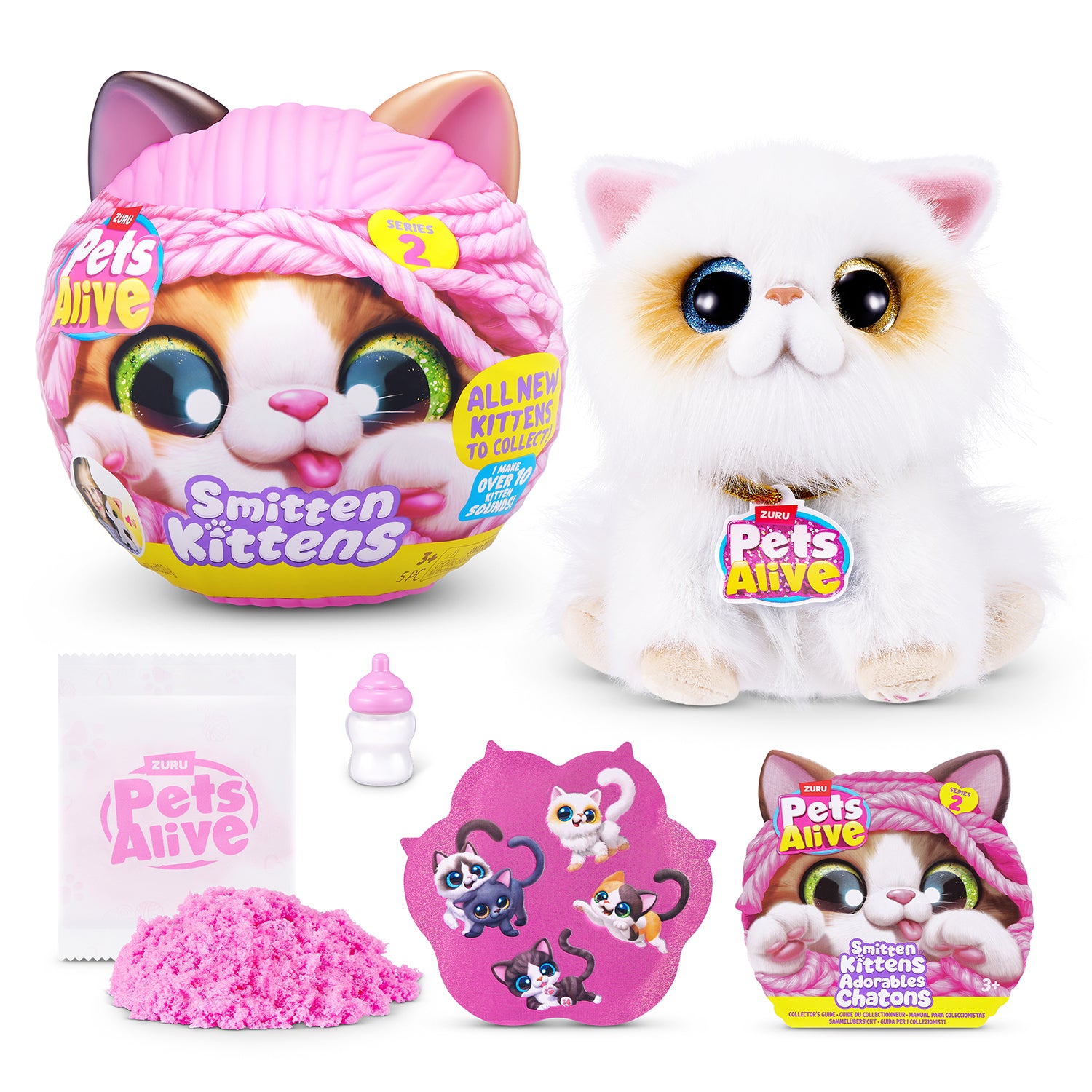 ZURU - Pets Alive Smitten Kittens Serie 2 Gattino Peluche Interattivo a Sorpresa 3+ Anni