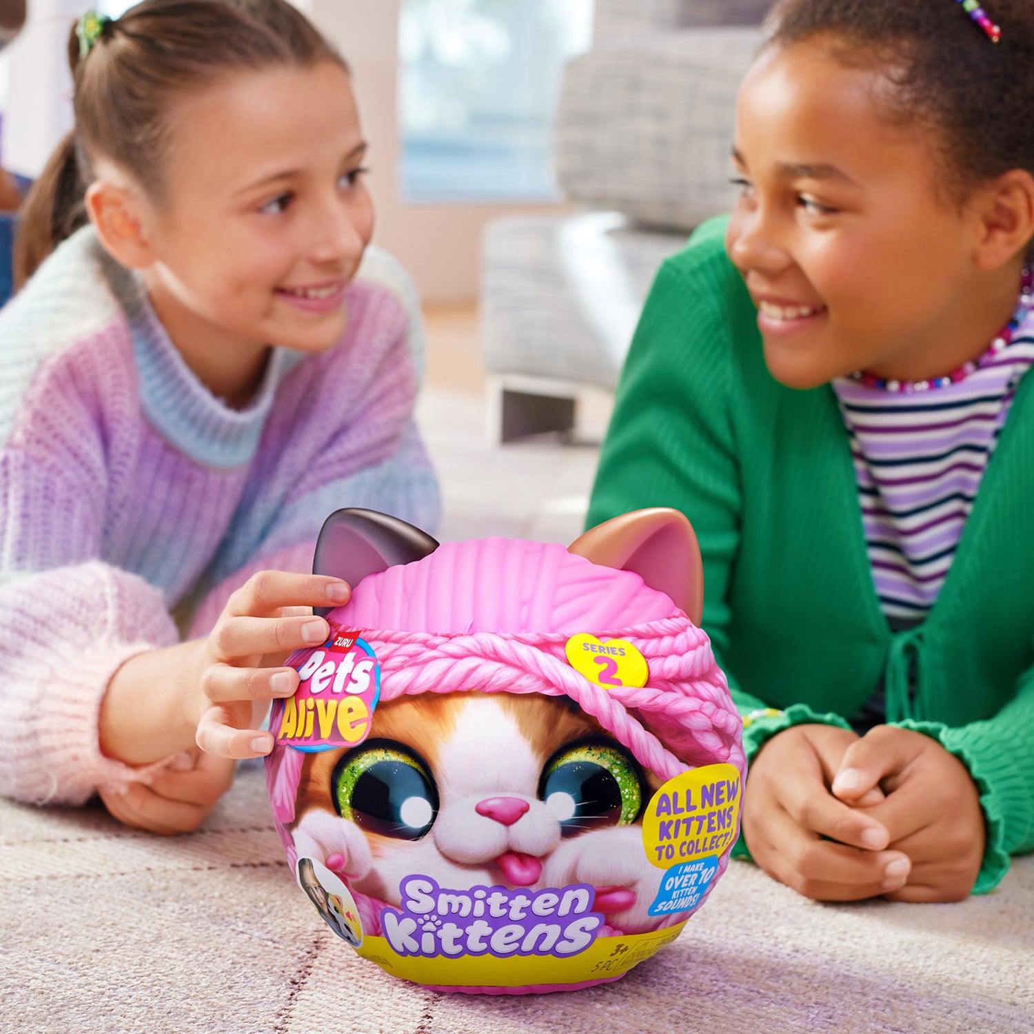 ZURU - Pets Alive Smitten Kittens Serie 2 Gattino Peluche Interattivo a Sorpresa 3+ Anni
