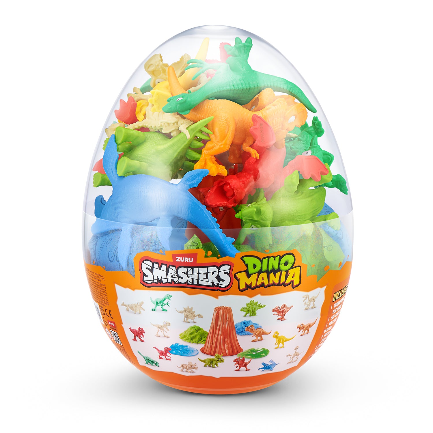 ZURU - Smashers Dino Mania Uovo Dinosauri con Oltre 30 Sorprese e 18 Personaggi 3+ Anni
