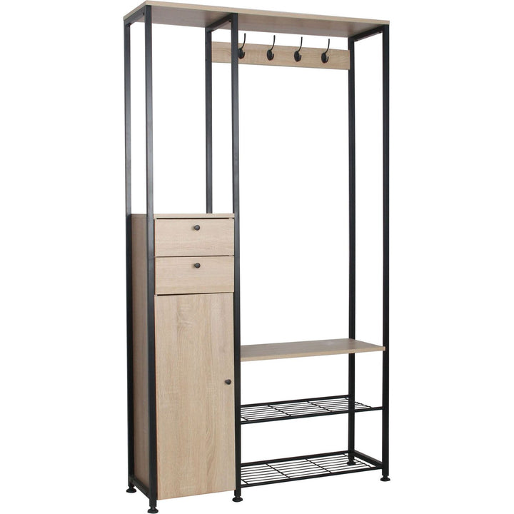 CASA COLLECTION - Mobile Ingresso in legno truciolare e metallo Nero Linea Hamilton - h177x96x30 cm