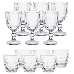 CASA COLLECTION - Servizio di Calici e Bicchieri Ingrid in vetro - set 12 pezzi