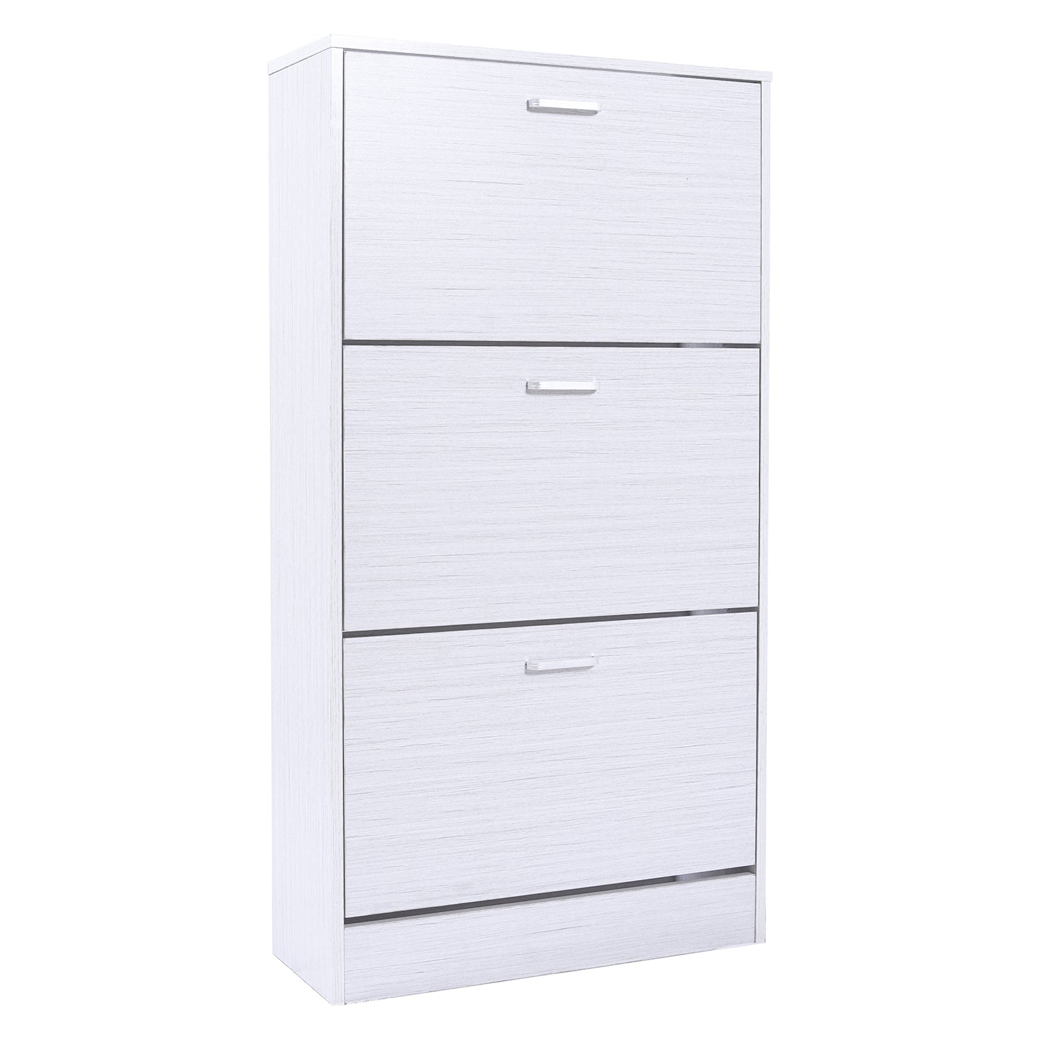 CASA COLLECTION - Scarpiera 3 ante in MDF Effetto Legno Bianco h120x63x24 cm
