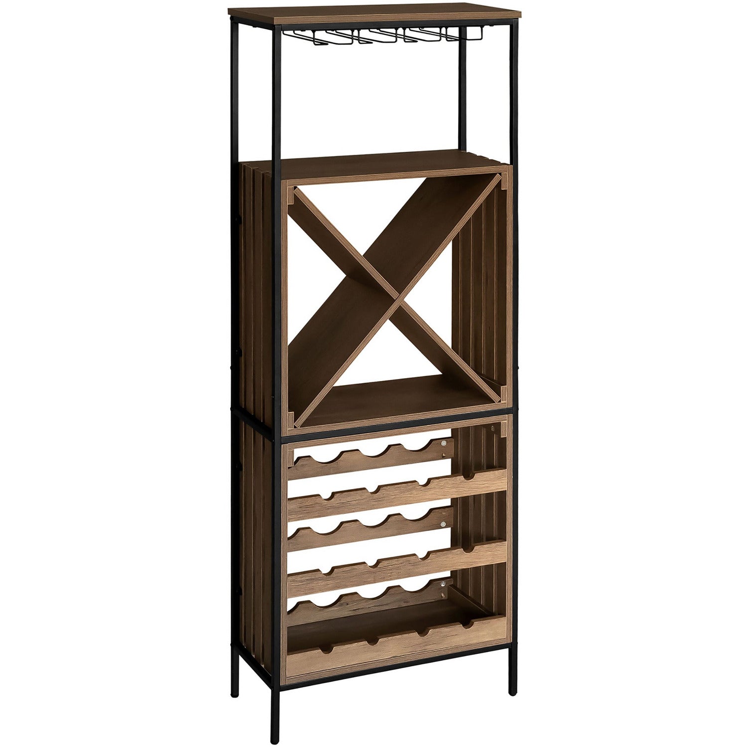 CASA COLLECTION - Cantinetta in legno truciolare e metallo Linea Grancru - h170x63x38 cm