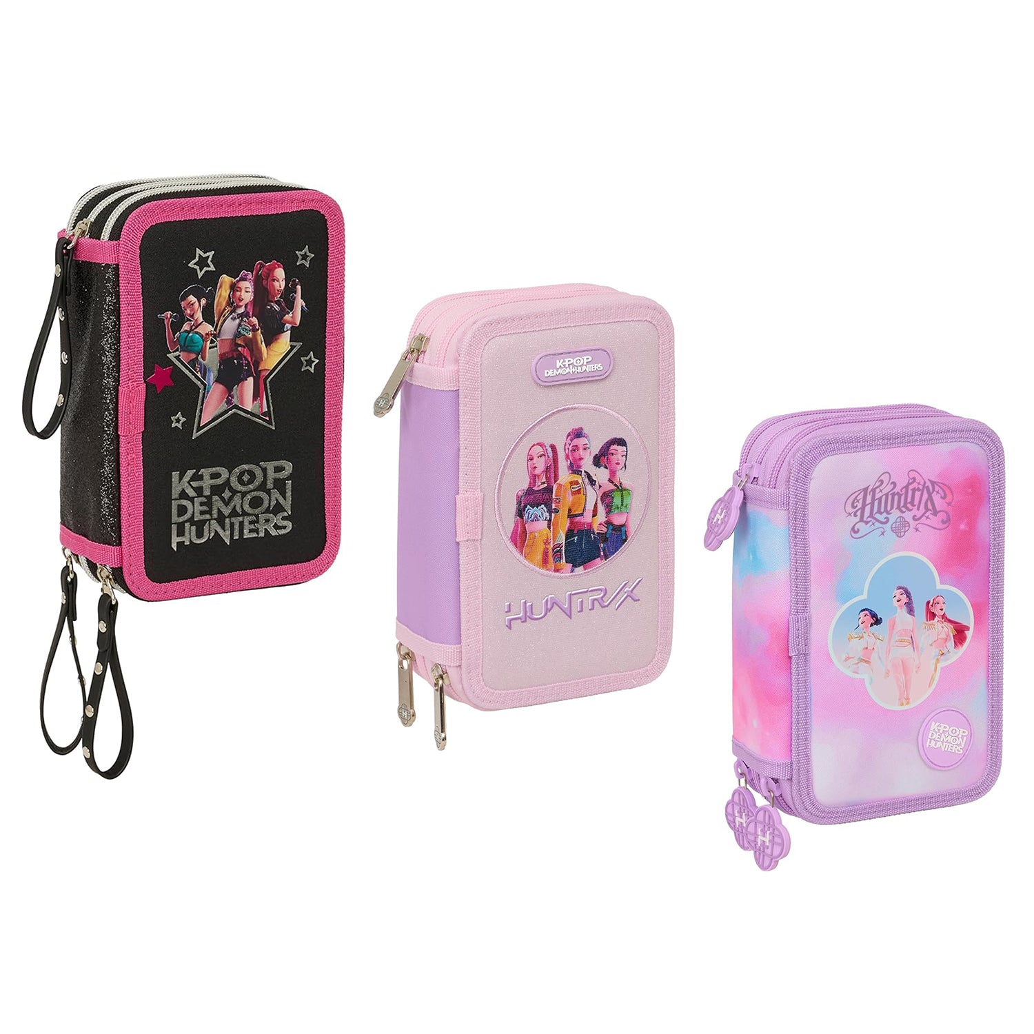 SAFTA - Astuccio K-POP Demon Hunters 3 Scomparti con 37 Accessori - h19,5x12,5x5,5 cm