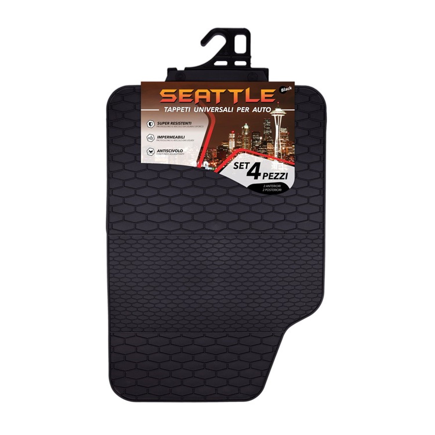 VAMAR - Tappetini Auto Universali in PVC Seattle - set 4 pezzi