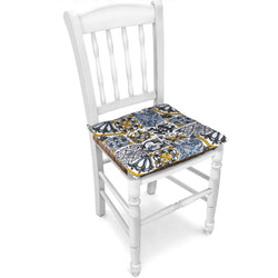VESTIAMO CASA - Cuscino sedia Morbidone Maiolica 40x40 cm - set 2 pezzi