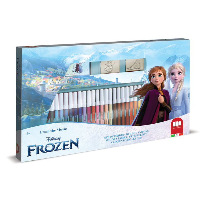 MULTIPRINT - Disney Frozen Set Timbri e Pennarelli Colorati 36 pezzi