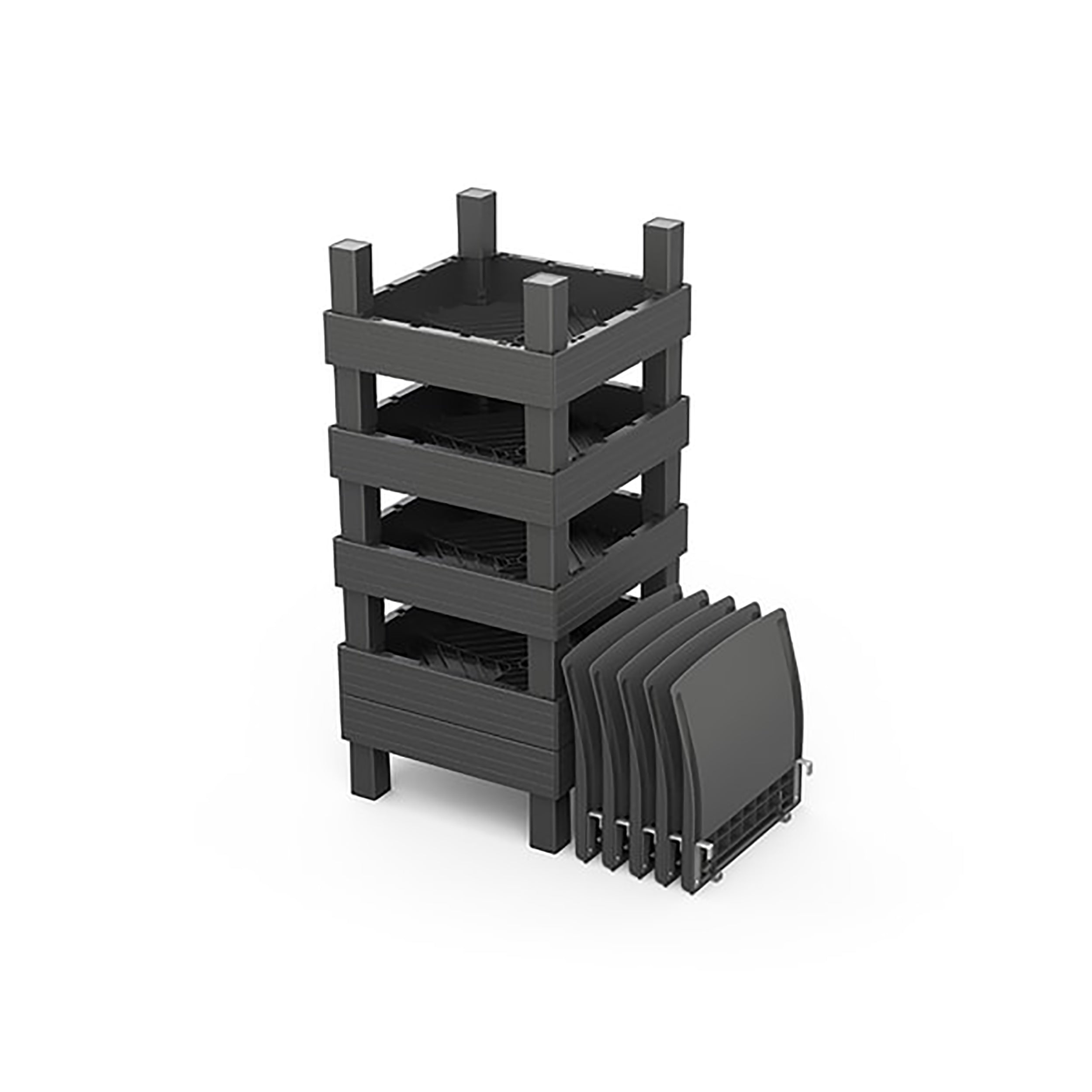 KETER - Set da giardino Lounge Modulare ad Angolo 5 Posti Grafite Linea Elements