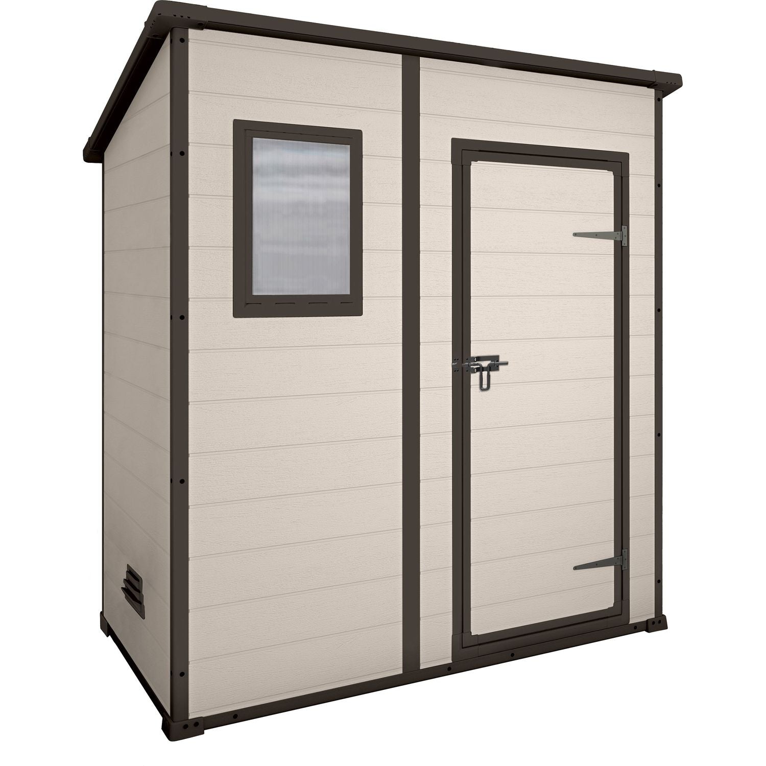 KETER - Casetta da giardino Beige Manor Pent 6x4 - h200,5x183,5x111 cm