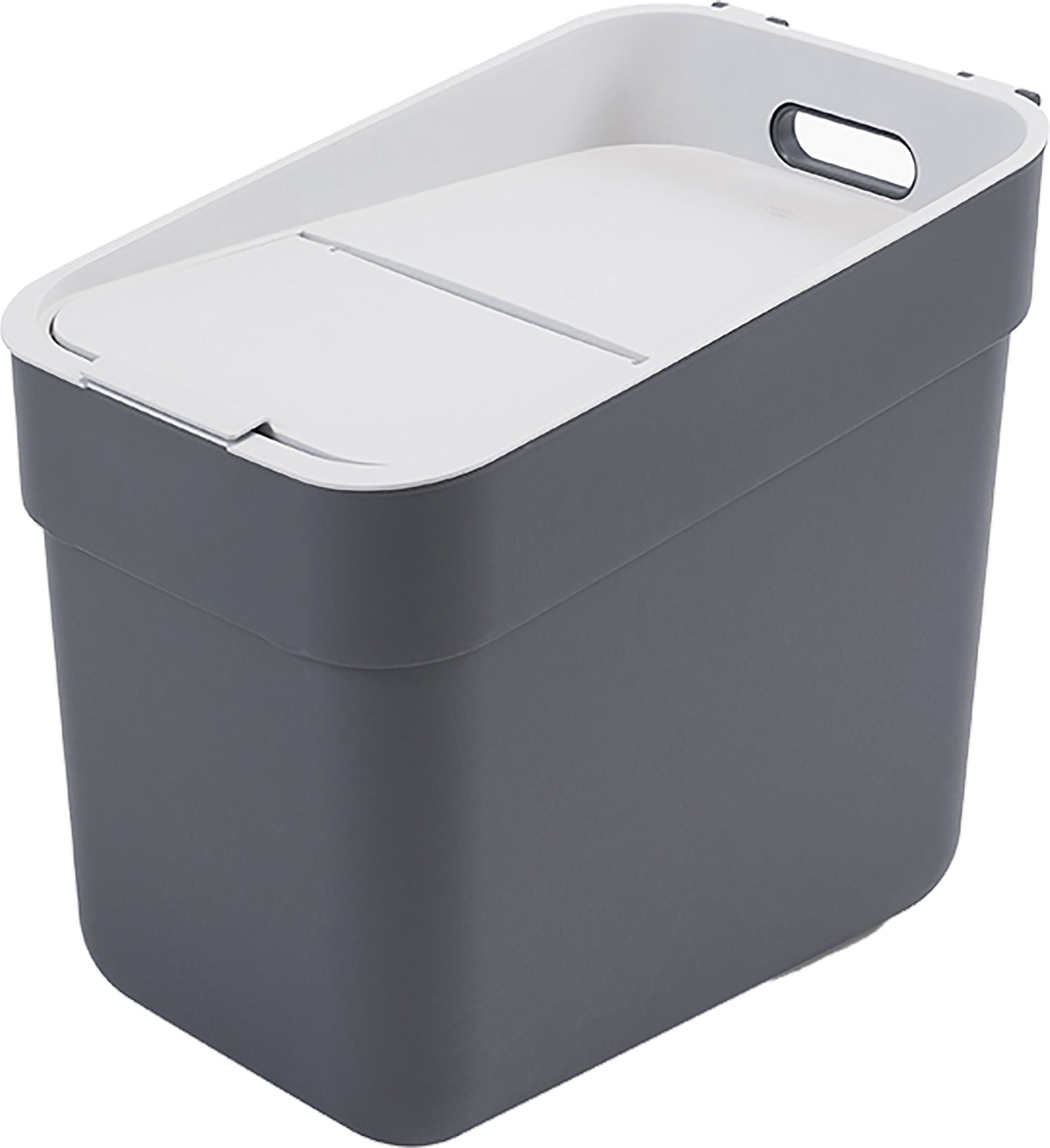 CURVER - Pattumiera Raccolta Differenziata Ready to Collect Grigio scuro 20 litri - h33x37x25 cm