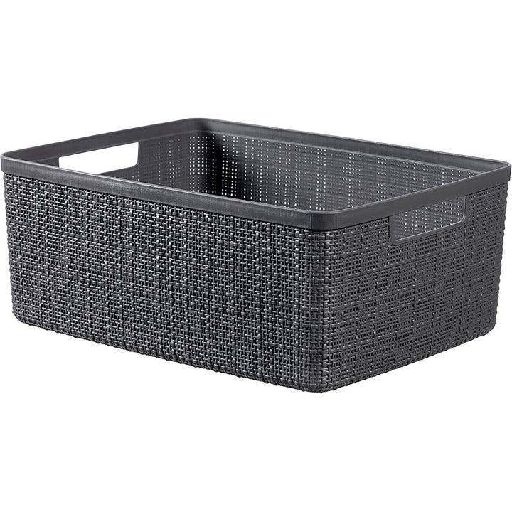 CURVER - Cestino rettangolare Jute Antracite M 12 litri - h15x28x36 cm