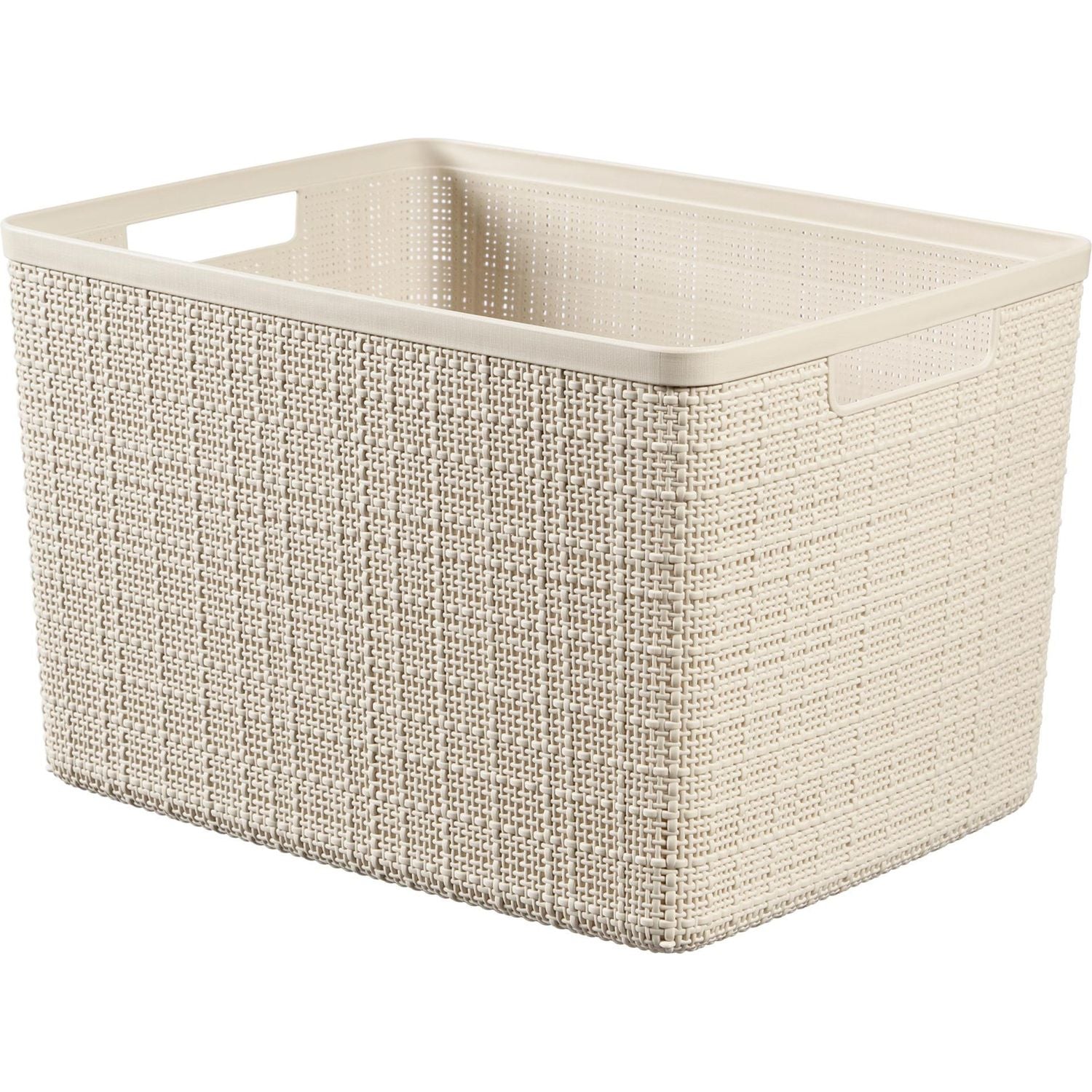 CURVER - Cestino rettangolare Jute Avorio L 20 litri - h23x28x36 cm