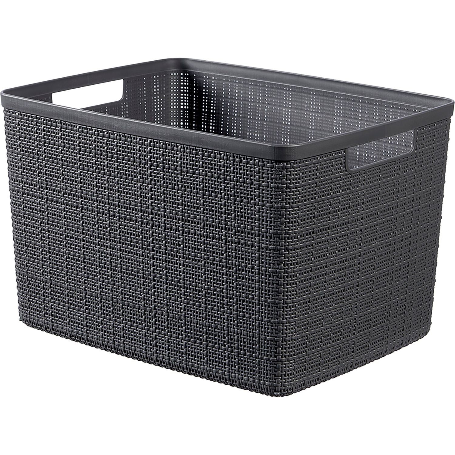 CURVER - Cestino rettangolare Jute Antracite L 20 litri - h23x28x36 cm