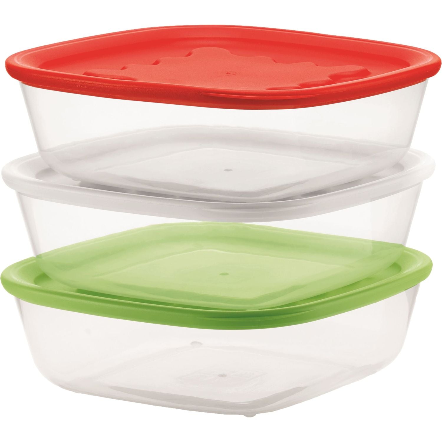 GUZZINI - Set 3 Contenitori Ermetici Quadrati con Coperchio Multicolor
