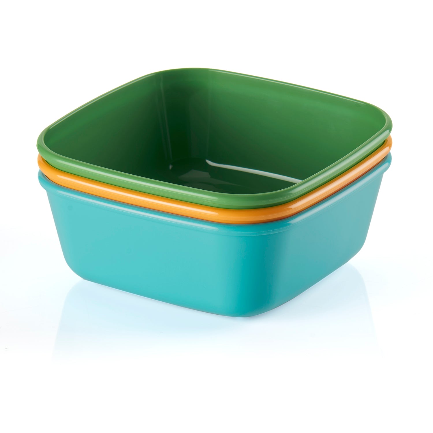 GUZZINI - Set 3 Contenitori Quadrati Ermetici con Coperchio Multicolor Everfresh