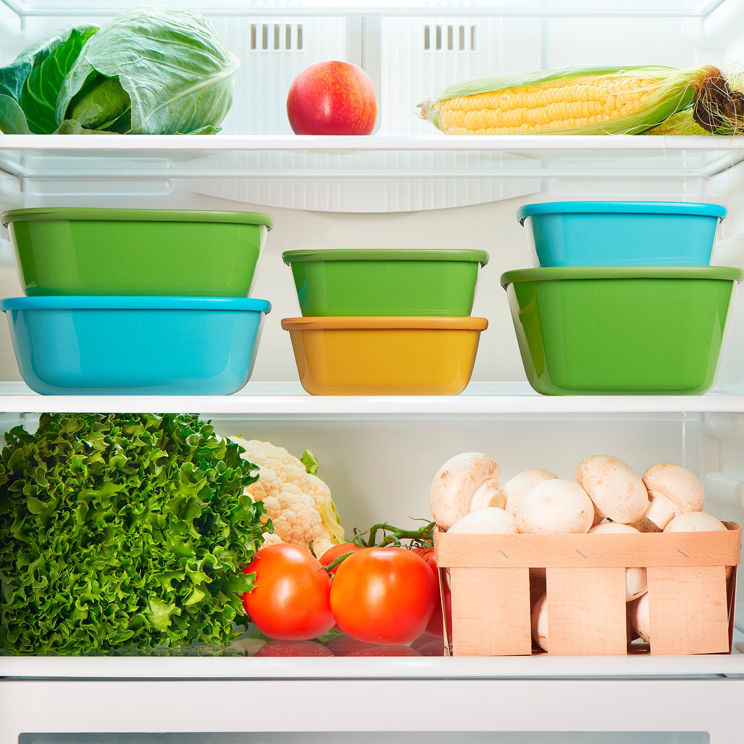 GUZZINI - Set 3 Contenitori Quadrati Ermetici con Coperchio Multicolor Everfresh