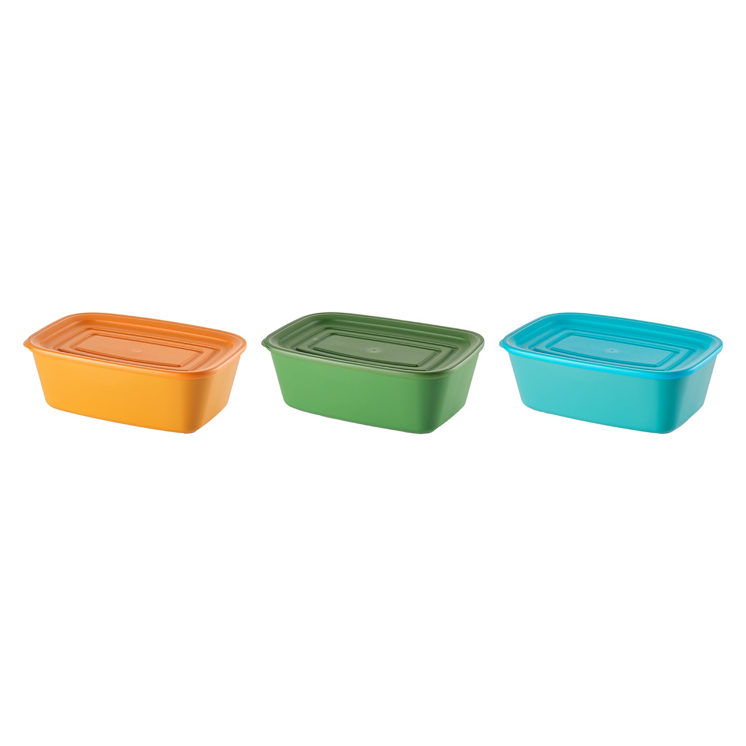 GUZZINI - Set 3 Contenitori Rettangolari Ermetici con Coperchio Multicolor Everfresh