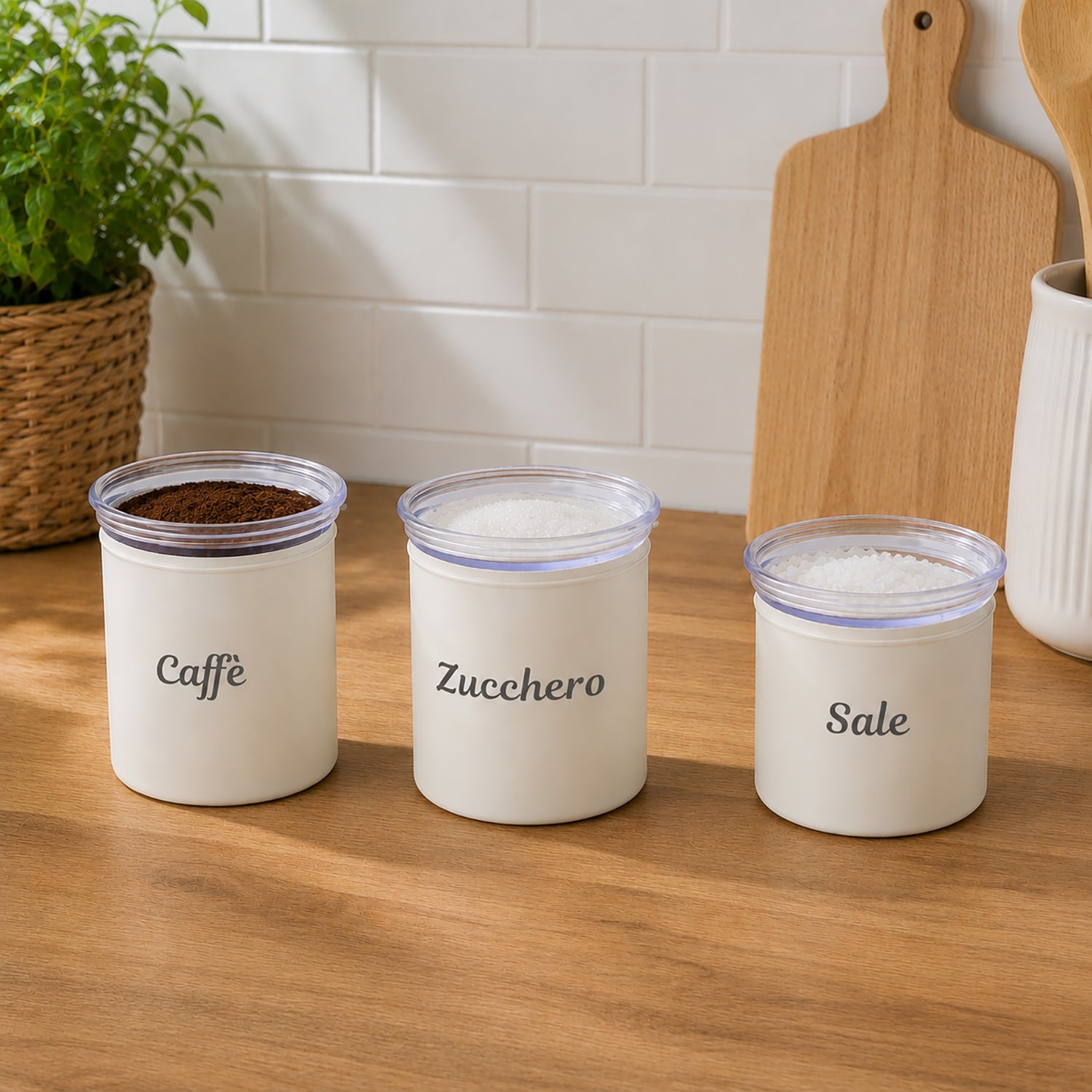 GUZZINI - Set 3 Barattoli Ermetici Impilabili Chef Line