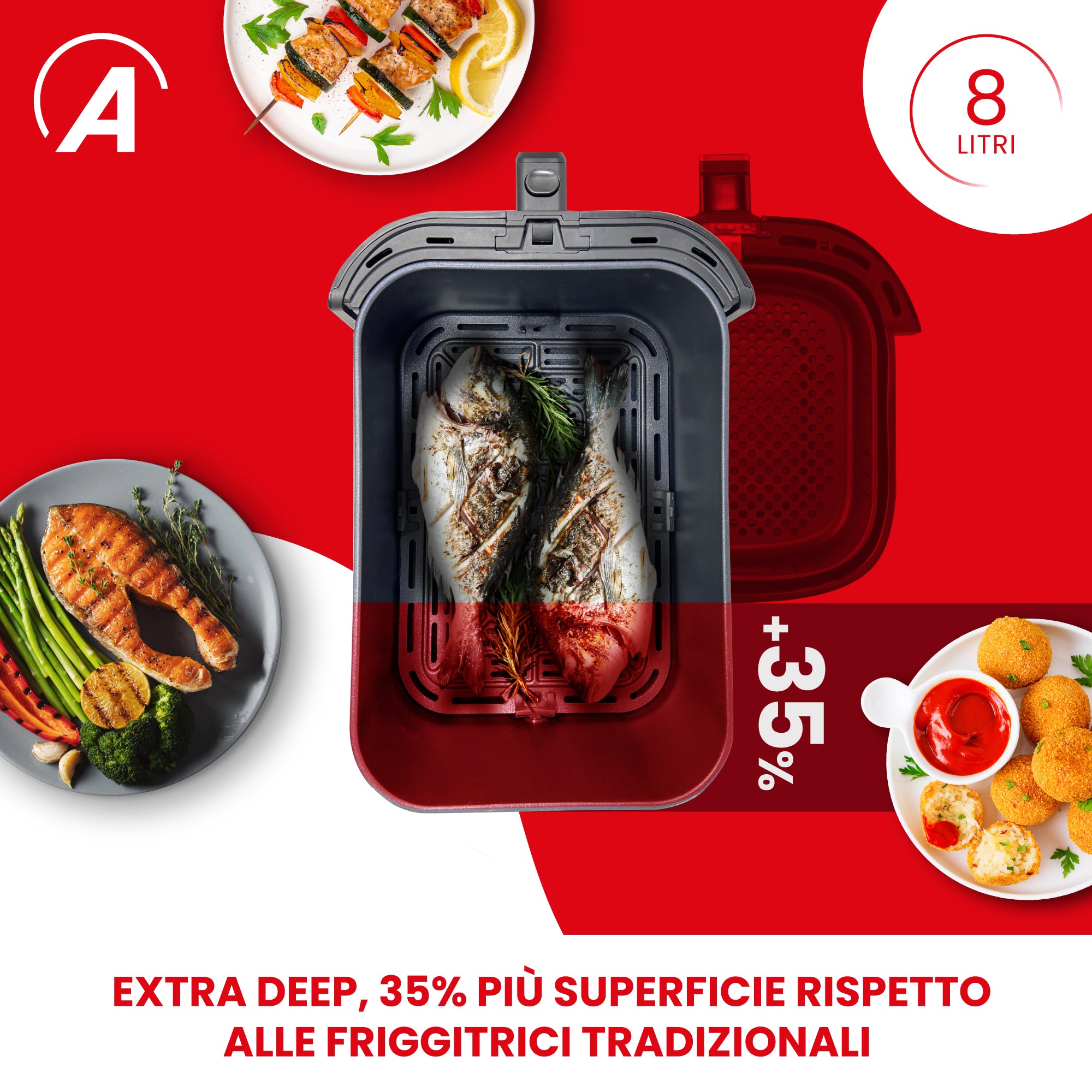 ARDES - Friggitrice ad aria Friggisana Infinity 8 litri 1700 Watt