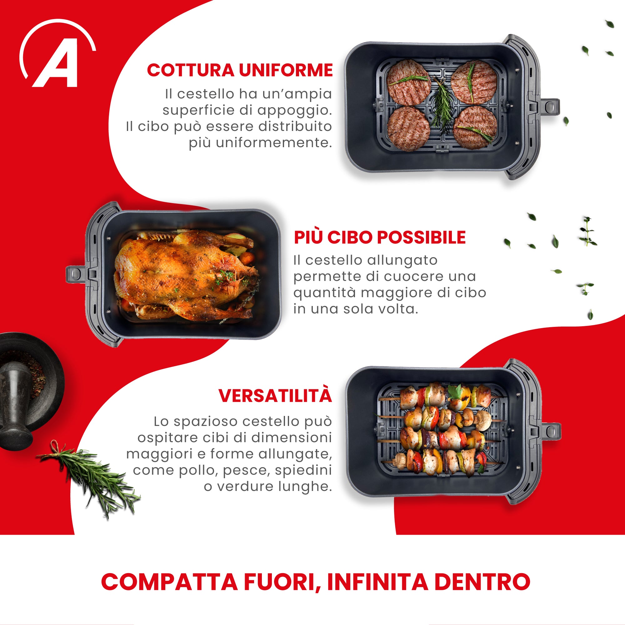 ARDES - Friggitrice ad aria Friggisana Infinity 8 litri 1700 Watt