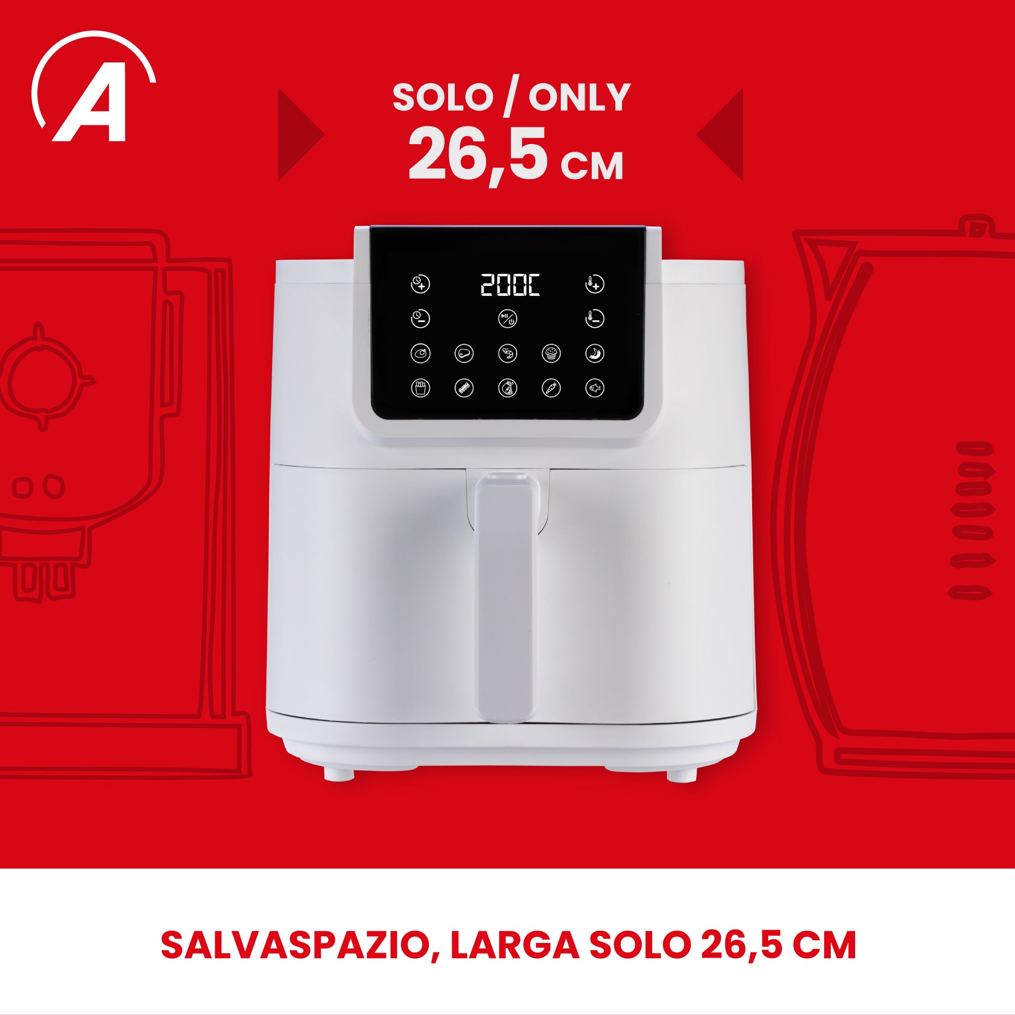 ARDES - Friggitrice ad aria Friggisana Infinity 8 litri 1700 Watt