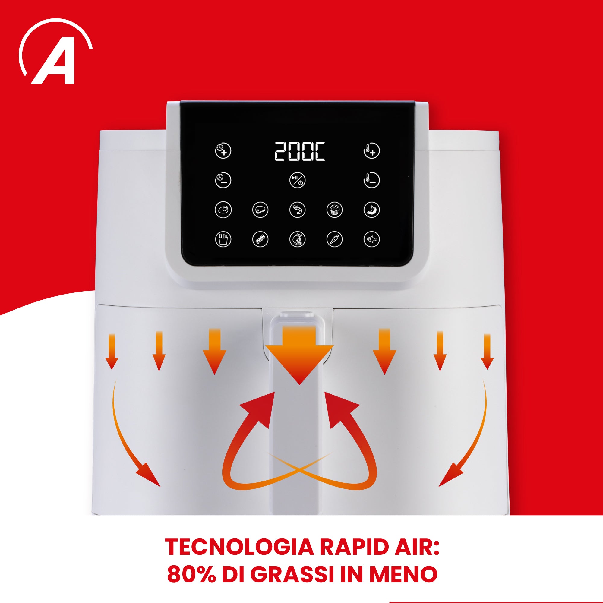 ARDES - Friggitrice ad aria Friggisana Infinity 8 litri 1700 Watt