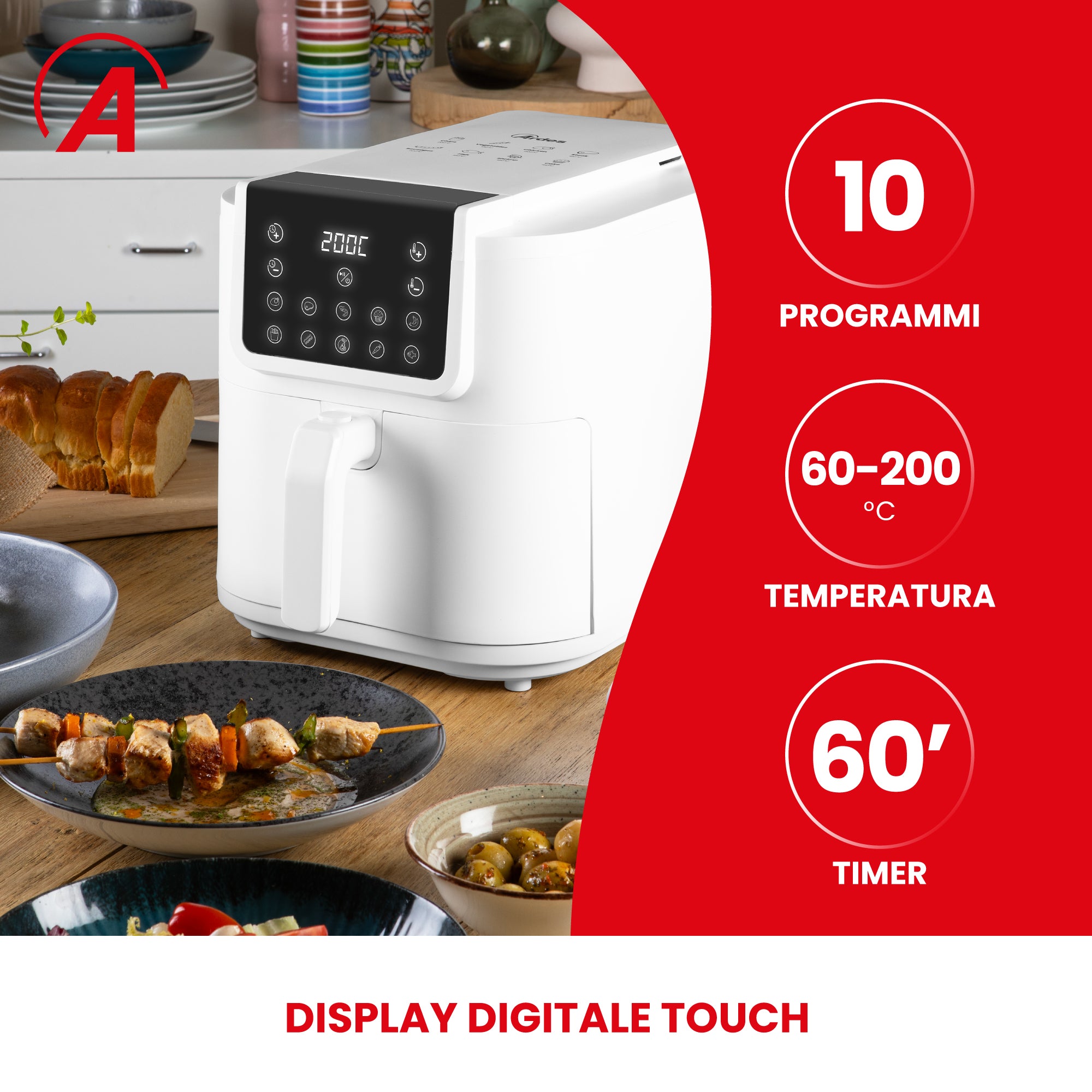 ARDES - Friggitrice ad aria Friggisana Infinity 8 litri 1700 Watt