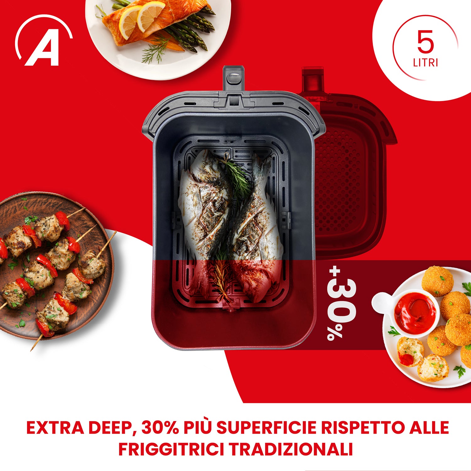 ARDES - Friggitrice ad aria Friggisana Infinity 5 litri 1500 Watt