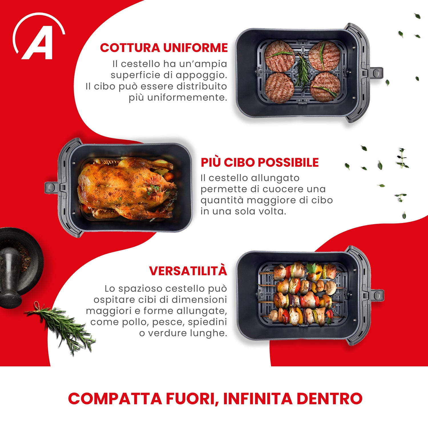 ARDES - Friggitrice ad aria Friggisana Infinity 5 litri 1500 Watt