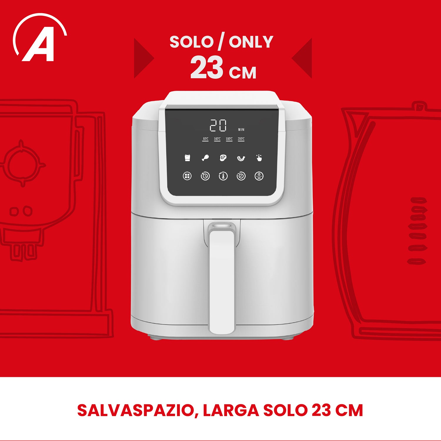 ARDES - Friggitrice ad aria Friggisana Infinity 5 litri 1500 Watt