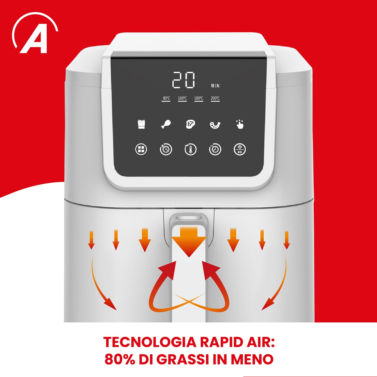 ARDES - Friggitrice ad aria Friggisana Infinity 5 litri 1500 Watt