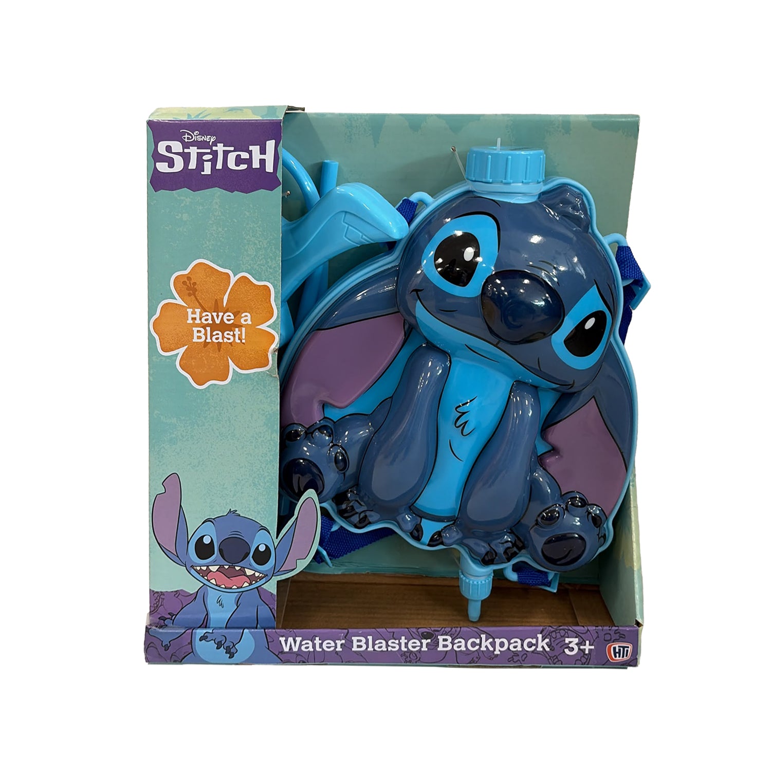 HTI TOYS - Zaino Spara Acqua Disney Stitch Water Blaster Backpack - Con Pistola Integrata