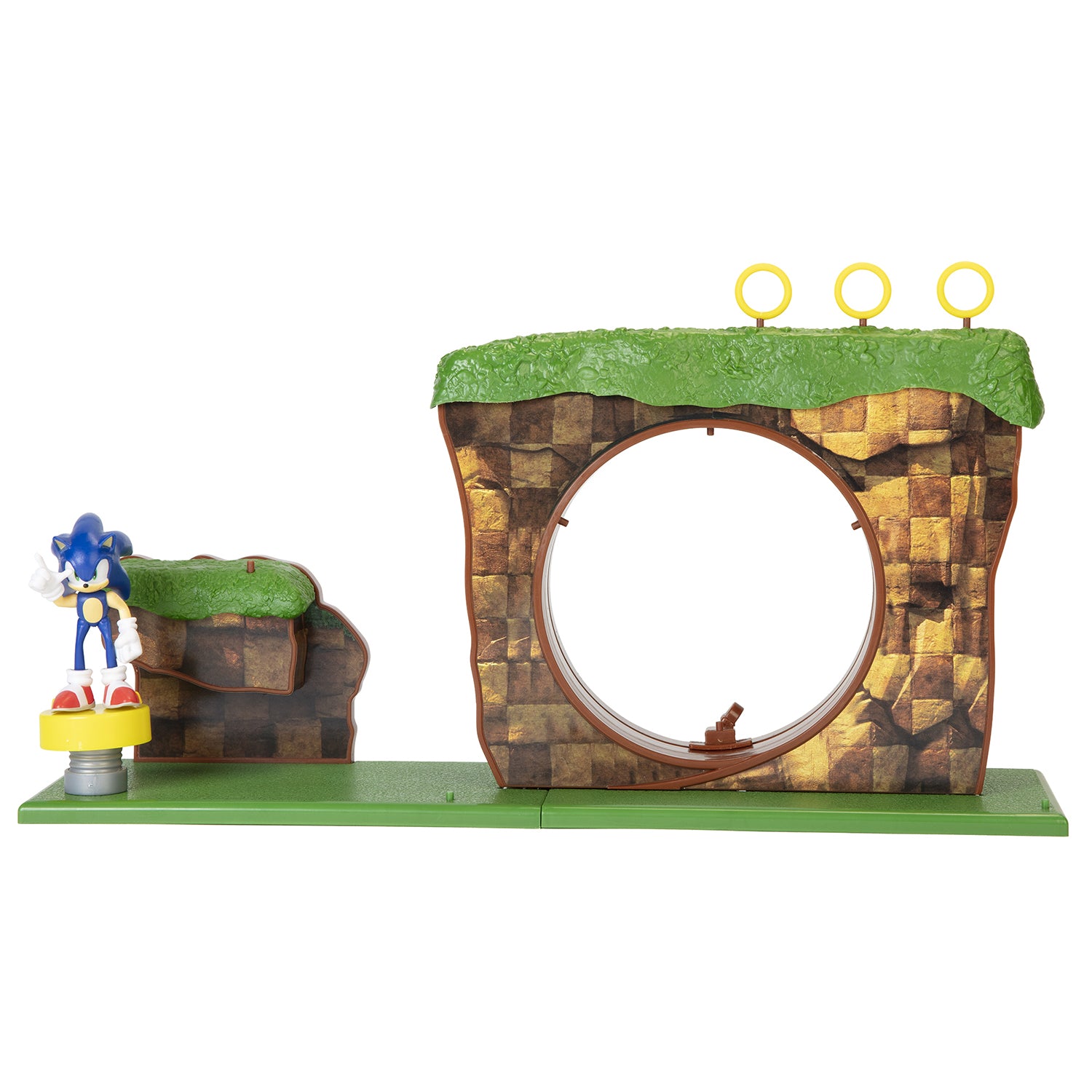 JAKKS - Sonic the Hedgehog Green Hill Zone Playset con Action Figure 6 cm 3+Anni